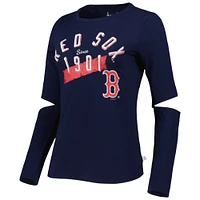 T-shirt à manches longues Touch Navy Boston Red Sox Formation pour femme