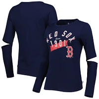 T-shirt à manches longues Touch Navy Boston Red Sox Formation pour femme