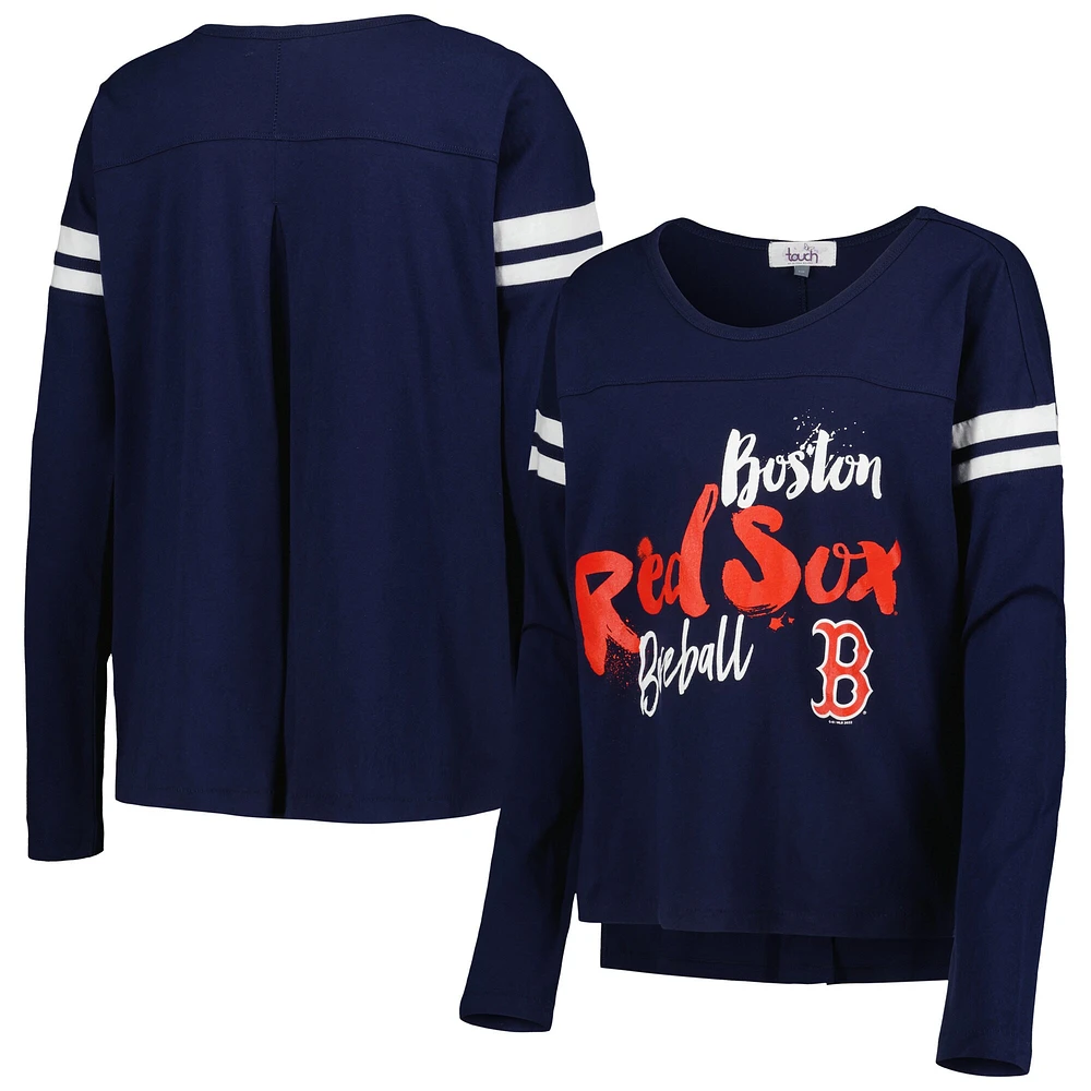 T-shirt à manches longues Touch Navy Boston Red Sox Free Agent pour femme