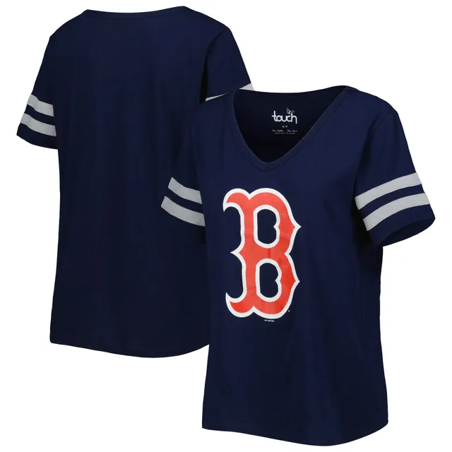 Lids Boston Red Sox Touch Women's Hail Mary V-Neck Back Wrap T-Shirt - Navy