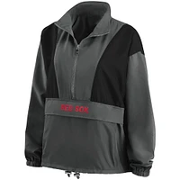 Veste repliable à demi-fermeture éclair WEAR by Erin Andrews Boston Red Sox pour femme, anthracite