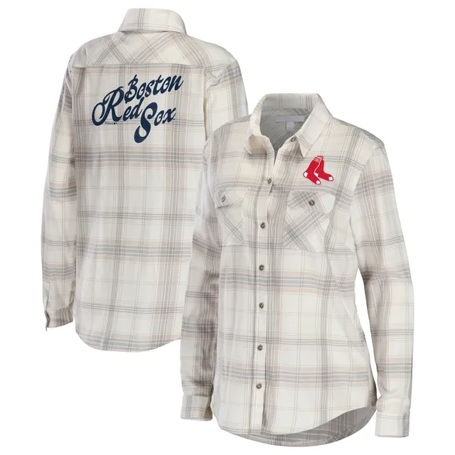 Chicago Cubs Women's Flannel Button-Up Long Sleeve Shirt - Royal