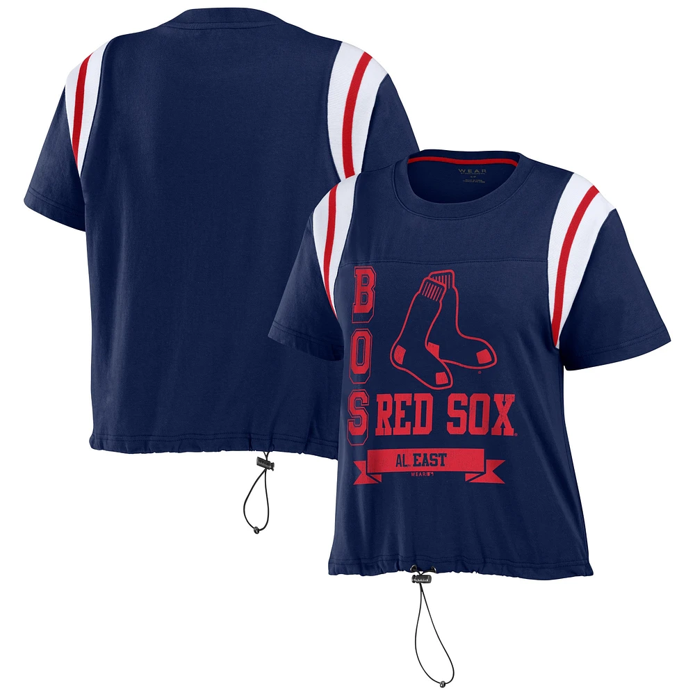 T-shirt pour femme WEAR by Erin Andrews bleu marine Boston Red Sox à couleurs contrastées