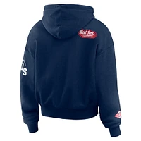 Women's WEAR by Erin Andrews Navy Boston Red Sox  Patch Quarter-Zip Hoodie