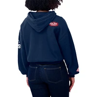 Women's WEAR by Erin Andrews Navy Boston Red Sox  Patch Quarter-Zip Hoodie