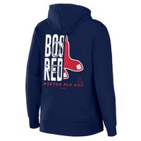 Women's WEAR by Erin Andrews Navy Boston Red Sox Sponge Fleece Full-Zip Hoodie