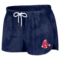 Women's WEAR by Erin Andrews Navy Boston Red Sox Tie-Dye Cropped Pullover Sweatshirt & Shorts Lounge Set