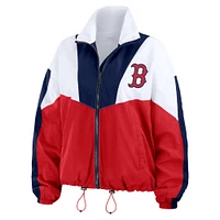 Women's WEAR by Erin Andrews White/Red Boston Red Sox Color Block Full-Zip Windbreaker Jacket