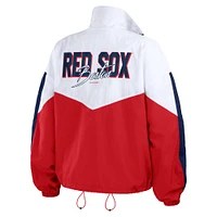 Women's WEAR by Erin Andrews White/Red Boston Red Sox Color Block Full-Zip Windbreaker Jacket