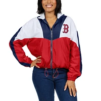 Women's WEAR by Erin Andrews White/Red Boston Red Sox Color Block Full-Zip Windbreaker Jacket