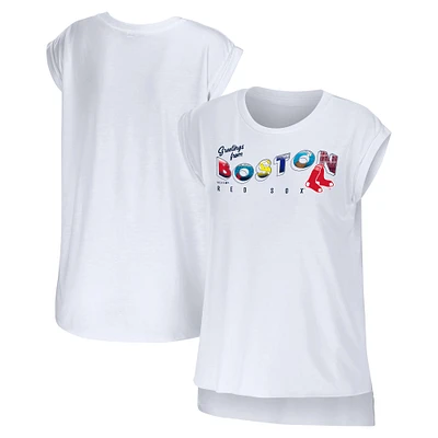 WEAR pour femmes par Erin Andrews T-shirt blanc des Red Sox de Boston Salutations