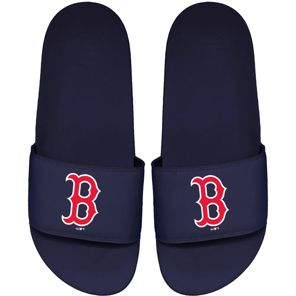 Youth ISlide White Boston Red Sox Alternate Logo Motto Slide Sandals