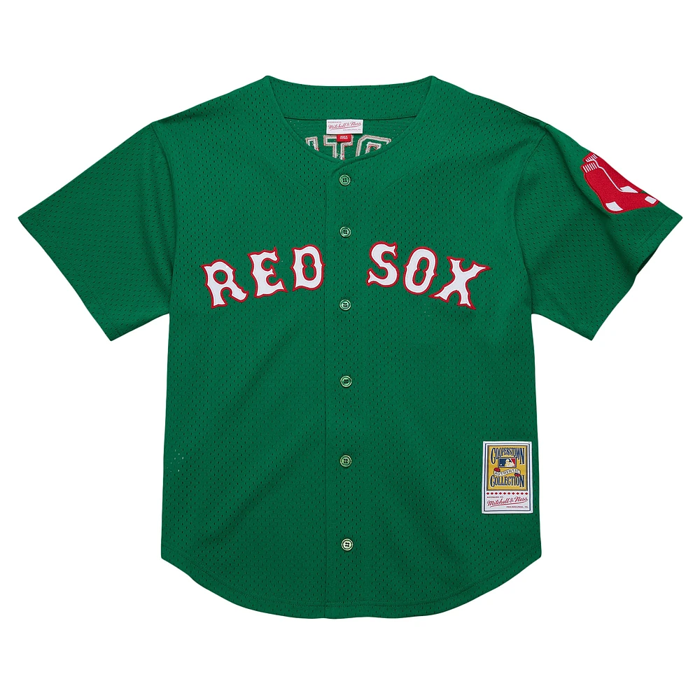 Youth Mitchell & Ness David Ortiz Green Boston Red Sox Cooperstown Collection Mesh Batting Practice Jersey