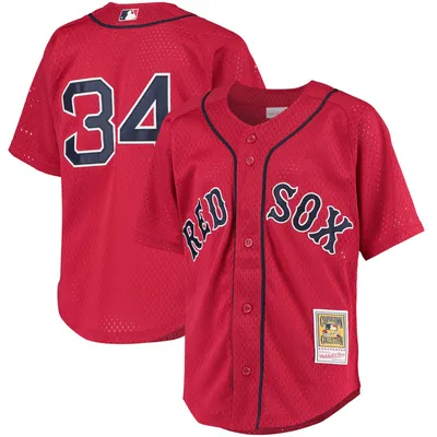 Jeunesse Mitchell & Ness David Ortiz Rouge Boston Red Sox Cooperstown Collection Maillot d'entraînement au bâton