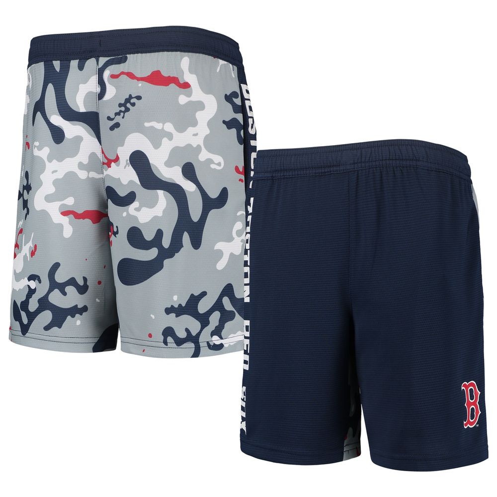 Youth Navy Boston Red Sox Camo Newsies Active Shorts