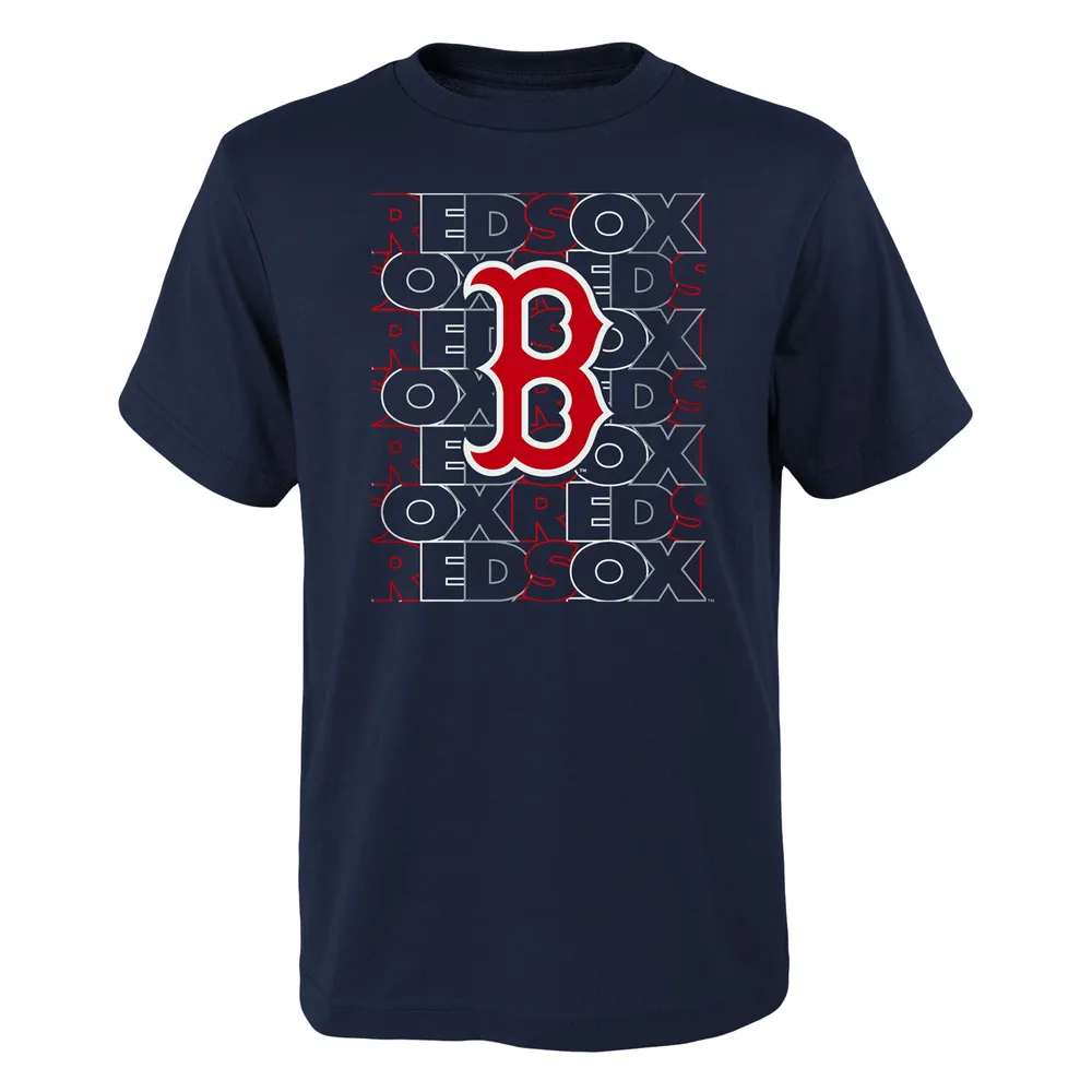 T-shirt bleu marine Boston Red Sox Letterman pour jeune