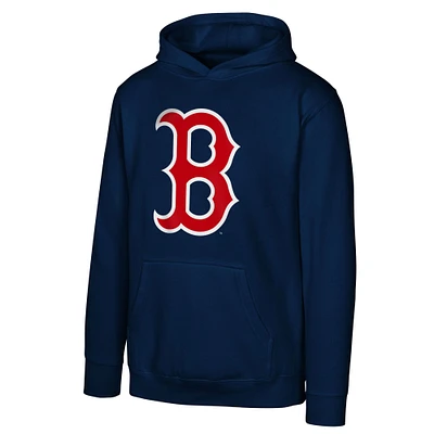 Sweat à capuche bleu marine avec logo principal des Boston Red Sox pour jeunes