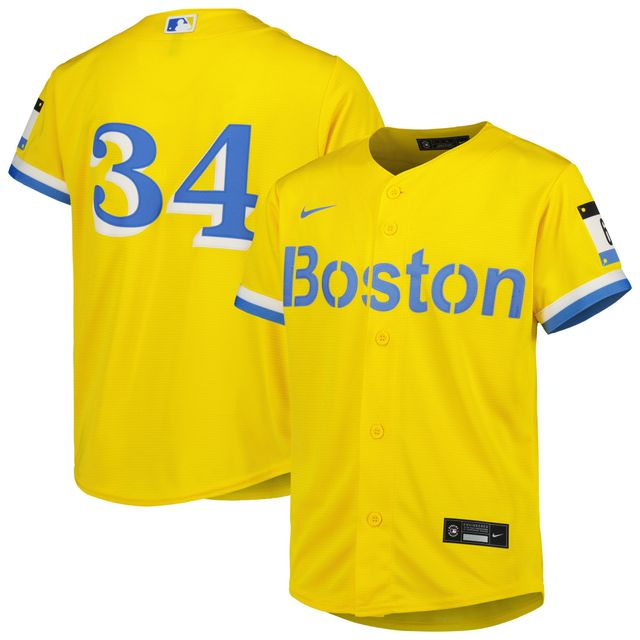 Maillot de joueur réplique Nike David Ortiz doré des Red Sox Boston City Connect pour jeune