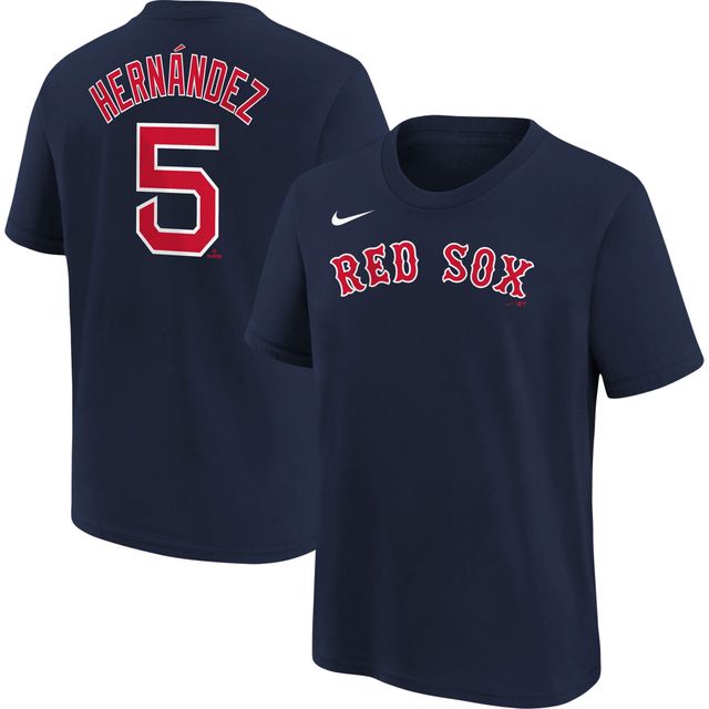 T-shirt Nike Enrique Hernandez pour jeune, bleu marine, nom et numéro du joueur des Red Sox de Boston