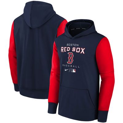 Youth Nike Navy/Red Boston Red Sox Authentic Collection Performance Pullover Hoodie