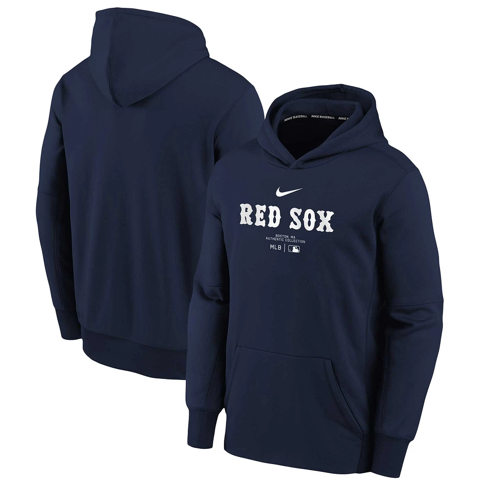 Sweat à capuche Nike pour jeune, bleu marine, Boston Red Sox, collection authentique