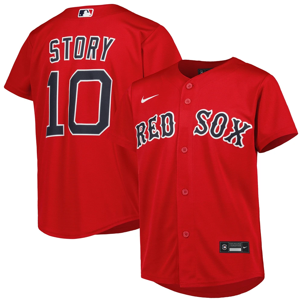 Maillot de joueur réplique alternatif des Red Sox Boston rouge Nike Trevor Story pour jeune