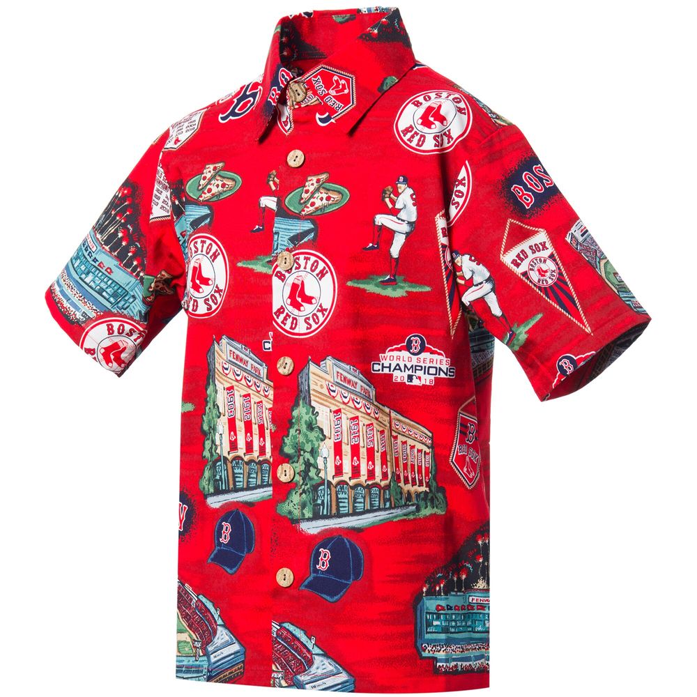 Youth Reyn Spooner Red Boston Sox Scenic Button-Up Shirt