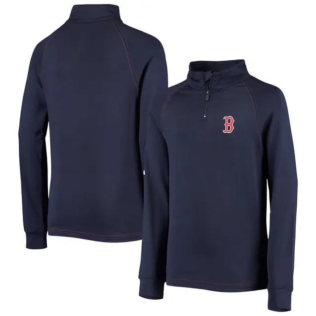 Youth Stitches Royal Chicago Cubs Raglan Quarter-Zip Jacket