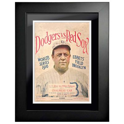 Boston Red Sox vs. Los Angeles Dodgers 1916 World Series - 12'' x 16'' Framed Program Cover