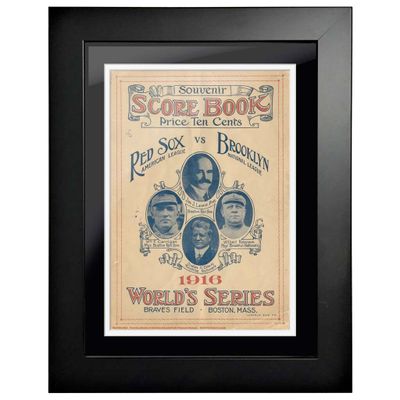 Boston Red Sox vs. Los Angeles Dodgers 1916 World Series Score Book - 12'' x 16'' Framed Program Cover