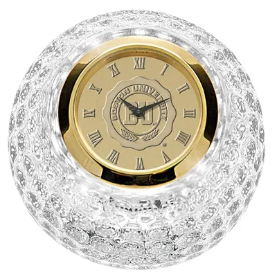 Boston University Crystal Golf Ball Clock - Gold
