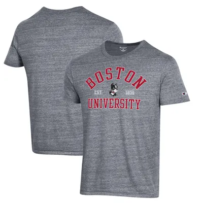 Boston University Champion Ultimate Tri-Blend T-Shirt - Gray