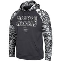 Men's Colosseum Charcoal Boston University OHT Military Appreciation Digital Camo Pullover Hoodie