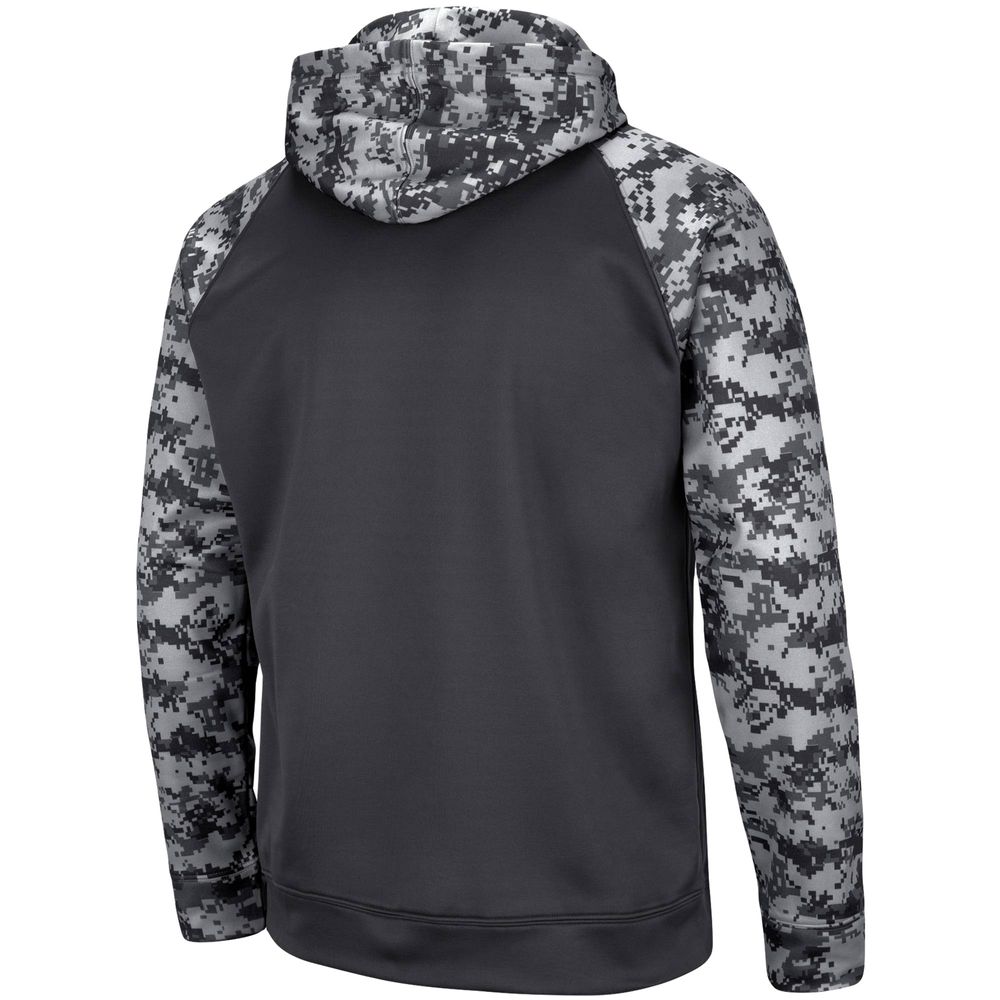 Men's Colosseum Charcoal Boston University OHT Military Appreciation Digital Camo Pullover Hoodie