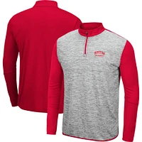 Men's Colosseum Heather Gray/Scarlet Boston University Prospect Quarter-Zip Jacket