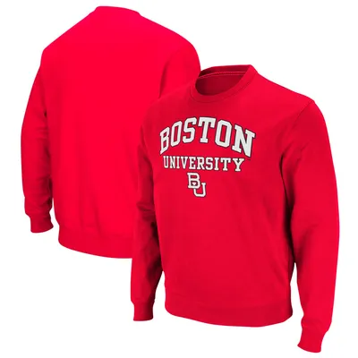 Boston University Colosseum Arch & Logo Crew Neck Sweatshirt - Red