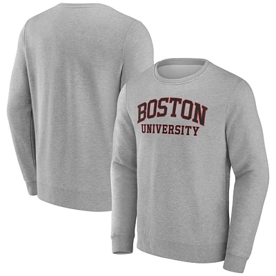 Sweat-shirt à enfiler Fanatics gris Boston University Arched Wordmark pour homme