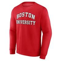 Men's Fanatics  Scarlet Boston University Arched Wordmark Pullover Sweatshirt
