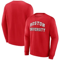 Men's Fanatics  Scarlet Boston University Arched Wordmark Pullover Sweatshirt