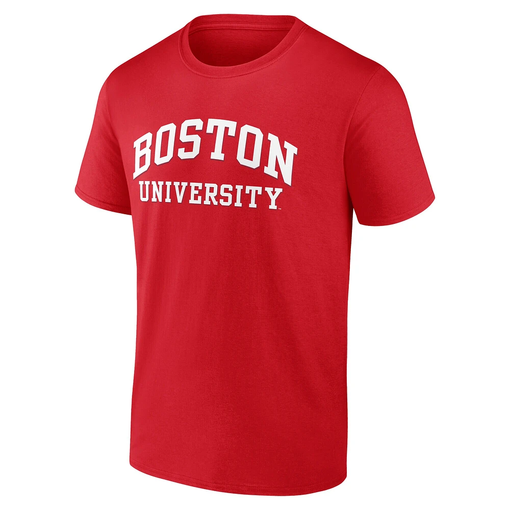 T-shirt à logo arqué Scarlet Boston University pour homme