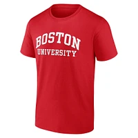 T-shirt à logo arqué Scarlet Boston University pour homme