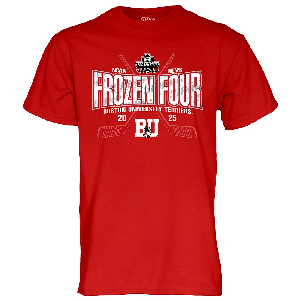 T-shirt unisexe bleu 84 rouge Boston Terriers 2025 Frozen Four
