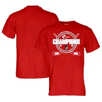 Unisex Blue 84 Scarlet  Boston University Terriers 2025 Hockey East Women's Tournament Champions T-Shirt