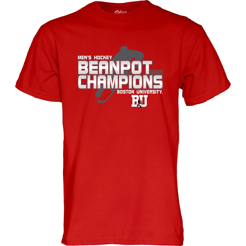 Unisex Blue 84  Scarlet Boston University 2025 Men's Beanpot Hockey Tournament Champions T-Shirt