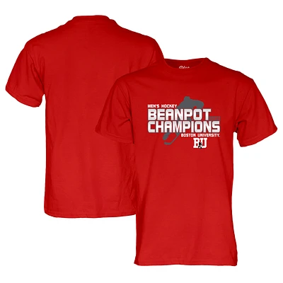 Unisex Blue 84  Scarlet Boston University 2025 Men's Beanpot Hockey Tournament Champions T-Shirt
