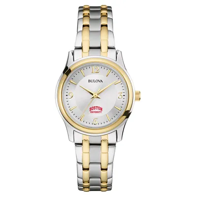 Boston University Bulova Women's Classic Two-Tone Round Watch - Silver/Gold