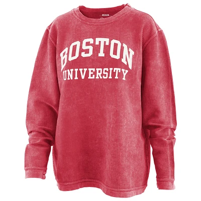 Sweat-shirt Pressbox Boston University Comfy Cord Vintage Wash Basic Arch pour femme, rouge