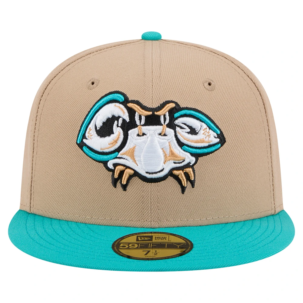 Casquette ajustée Bowie Baysox Copa de la Diversión 59FIFTY New Era pour homme beige