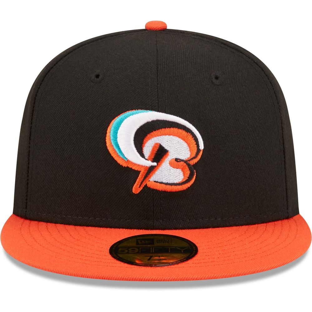 Men's New Era Black Bowie Baysox Authentic Collection 59FIFTY Fitted Hat