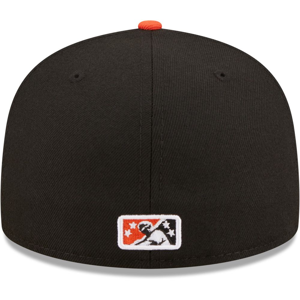 Men's New Era Black Bowie Baysox Authentic Collection 59FIFTY Fitted Hat